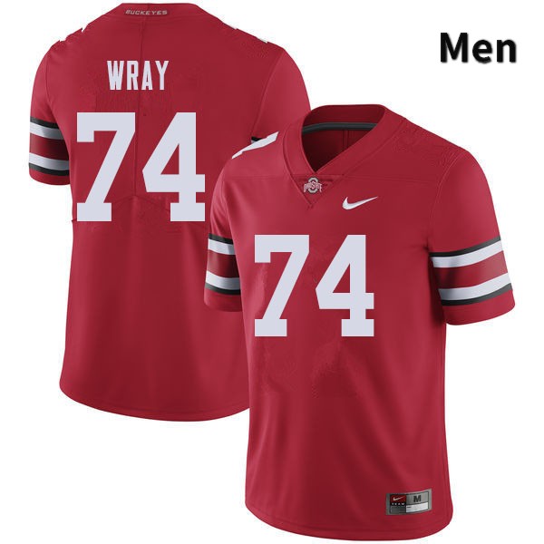 Ohio State Buckeyes Max Wray Men's #74 Red Authentic Stitched College Football Jersey